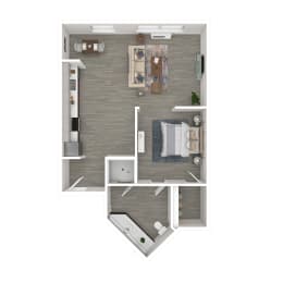 a1 floor plan studio apartments for rent  at Track 281 Apartments, Sacramento, 95811