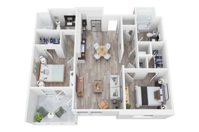 The Peak Floor Plan at Canyon Terrace Apartments, Folsom, 95630