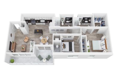 The Crest Floor Plan at Canyon Terrace Apartments, Folsom, California