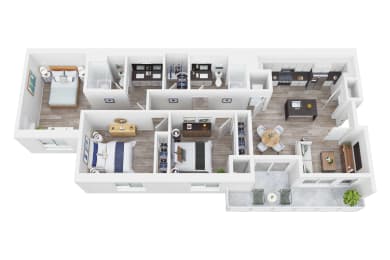 The Valley Floor Plan at Canyon Terrace Apartments, Folsom