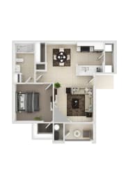 1-bed-1-bath-667-sq-ft Floor Plan at Aviara Apartments, Las Vegas, NV, 89147