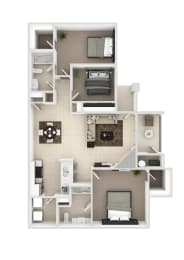 3-bed-2-bath-1133-sq-ft Floor Plan at Aviara Apartments, Las Vegas, NV, 89147