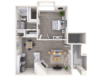 1 Bed 1 Bath 950 Sq Foot Layout at Boulders at Lookout Mountain Apartment Homes, Phoenix Arizona