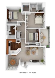 3-bed-2-bath-1156-sq-ft at Renaissance Apartment Homes, Santa Rosa, CA 95404