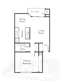 a floor plan of a living room and a dining room