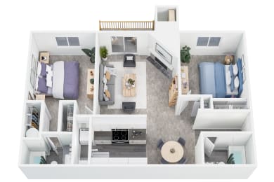 Two Bedrooms Two Baths