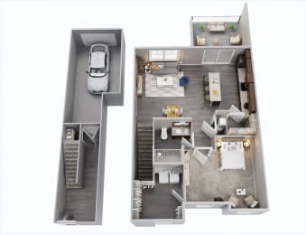1 Bed One Bath Floorplan at Sunrise on the Monon, Carmel, 46280