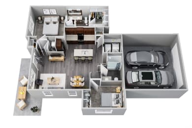 2 Bed 2 Bathroom Floorplan at Sunrise on the Monon, Carmel, IN, 46280
