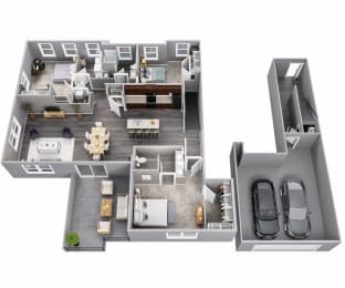 3 Bedrooms 2 Baths Floorplan at Sunrise on the Monon, Carmel, 46280
