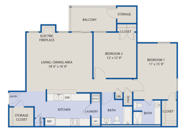 Large 2 Bedrooms 2 Baths - Phase I at Aspen Lakes Apartments, Indianapolis