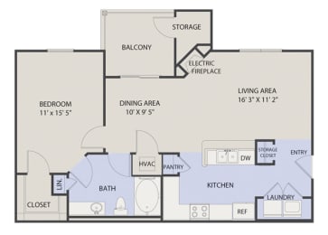 Large 1 Bedroom- Phase II at Aspen Lakes Apartments, Indianapolis, IN, 46217