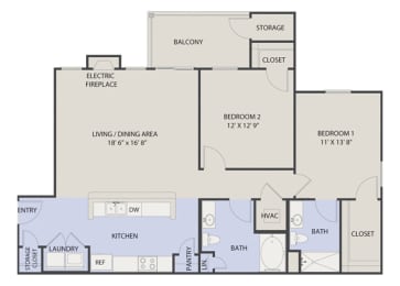 Large 2 Bedrooms 2 Baths - Phase II at Aspen Lakes Apartments, Indianapolis, IN