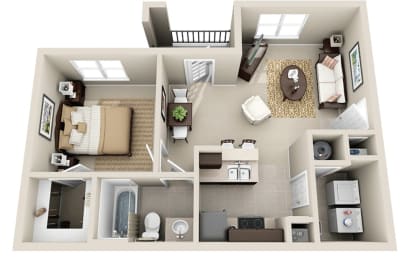 1 bedroom 1 bathroom patio balcony for rent Sonoma Grande Tulsa