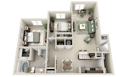 2 bedroom 1 bathroom apartment for rent Tulsa Sonoma Grande