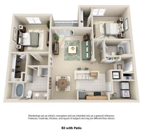 2 bedroom 2 bathroom patio floor plan Estancia south Tulsa Oklahoma