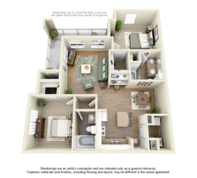 2 bed 2 bath C at Cypress Lake at Stonebriar Apartments, Texas, 75034