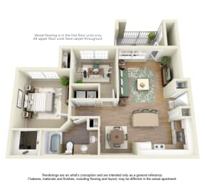 1 bed 1 bath D at Cypress Lake at Stonebriar Apartments, Frisco 75034