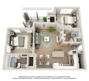2 bed 2 bath at Cypress Lake at Stonebriar Apartments, Frisco, Texas