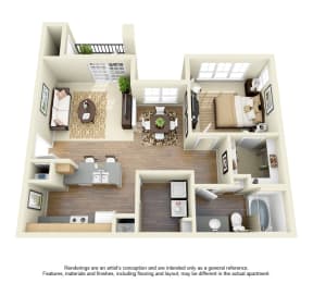 1 bed 1 bath at Gates de Provence Apartments, Dallas, TX, 75287