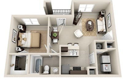 1 bedroom 1 bathroom patio balcony for rent Sonoma Grande Tulsa
