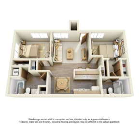  Floor Plan 2 Bed 2 Bath - C