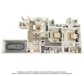  Floor Plan Plan B6 - 2 Bed 2 Bath