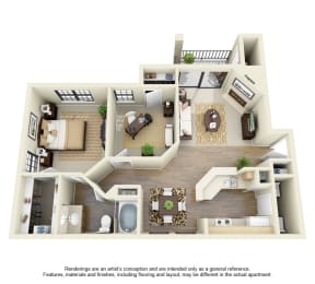  Floor Plan 2 Bed 1 Bath