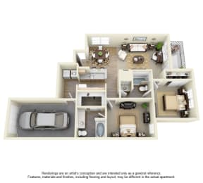 Bentley Place at Willow Bend offers  spacious 1, 2 & 3 Bedroom Apartments in Plano, TX! This is out 2 bedroom floor plan option!