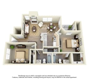 Bentley Place at Willow Bend offers  spacious 1, 2 & 3 Bedroom Apartments in Plano, TX! This is out 2 bedroom floor plan option!