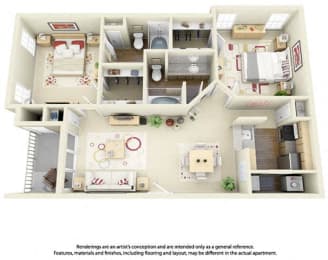  Floor Plan 2 Bedroom 2 Bath Plan 2