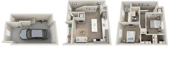CB1 TH Combined Floor Plan at Icon @ Cooley Station, Gilbert