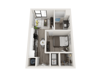 Efficient one-bedroom apartment with side-by-side  at Link Apartments® Montford, Charlotte, NC