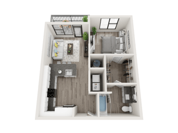 A2A Floor Plan at Link Apartments® Montford, Charlotte, North Carolina