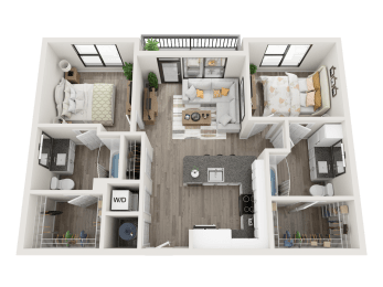 B1 Floor Plan at Link Apartments® Montford, North Carolina, 28209