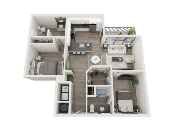 B2A Floor Plan at Link Apartments® Montford, Charlotte, North Carolina