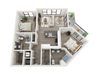 B3.1 Floor Plan at Link Apartments® Montford, Charlotte, NC