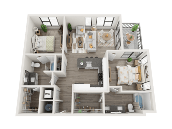 B3 Floor Plan at Link Apartments® Montford, Charlotte, NC, 28209