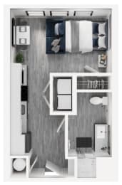S1A Floor Plan at Link Apartments® Calyx, Chapel Hill North Carolina
