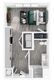 Studio 1 bath B at Link Apartments® CYKEL Apartments, Charlotte , NC 28208