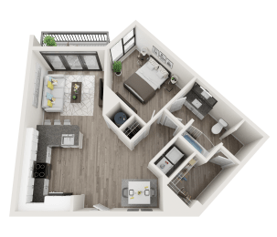 A5 Floor Plan at Link Apartments® Montford, Charlotte, NC, 28209