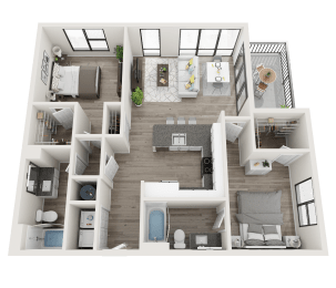 B4 Floor Plan at Link Apartments® Montford, Charlotte