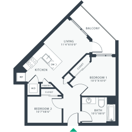 2 bed 2 bath F at Link Apartments® Four 12, Oakland, CA