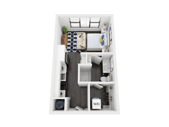 Studio 1 bath A S1 Floor Plan at Link Apartments® Mint Street, North Carolina, 28203