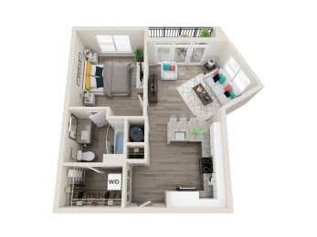 A3-Alt 1 Bed 1 Bath 706 Sqft Floor Plan at Link Apartments® Grant Park, Atlanta, GA, 30312