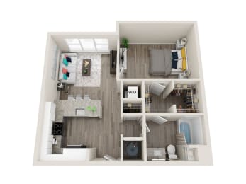 A7 1 Bed 1 Bath 762 Sqft Floor Plan at Link Apartments® Grant Park, Atlanta, GA