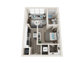 1 BEDROOM 1 BATH A1 Floor Plan at Link Apartments® Linden, Chapel Hill, NC, 27517