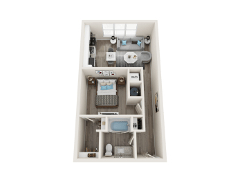 1 BEDROOM 1 BATH A2 Floor Plan at Link Apartments® Linden, Chapel Hill, 27517