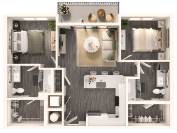 a floor plan of a 1 bedroom apartment at Link Apartments NoDa 36th, Charlotte, 28206