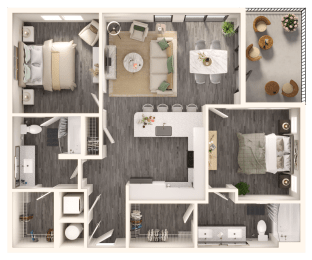 a floor plan of a 1 bedroom apartment at the windsor court apartments in philadelphia at Link Apartments NoDa 36th, Charlotte North Carolina