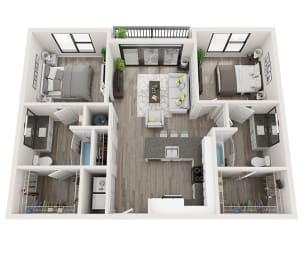 B1 Floor Plan at Link Apartments® Montford, Charlotte, 28209